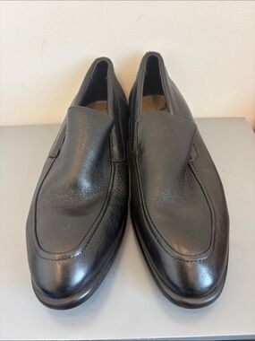 Nordstrom Black Leather Slip-On Casual Loafers